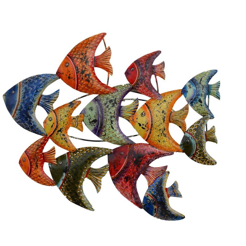 DECORATION MURALE BANC DE POISSONS COLORES ANSEB17891
