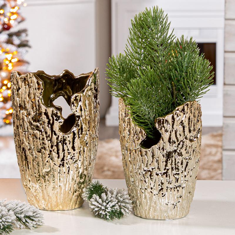 VASE CONIQUE DORE CREPA GI34737