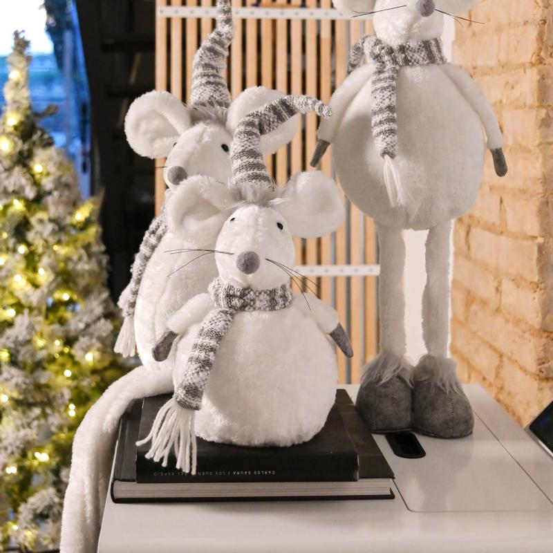 SOURIS NOEL BLANC ET GRIS IT206893