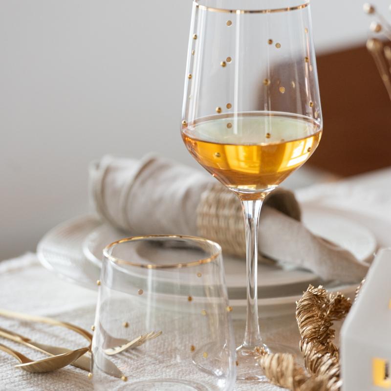 LE LOT DE 6 VERRES A VIN POIS DORES JO58313