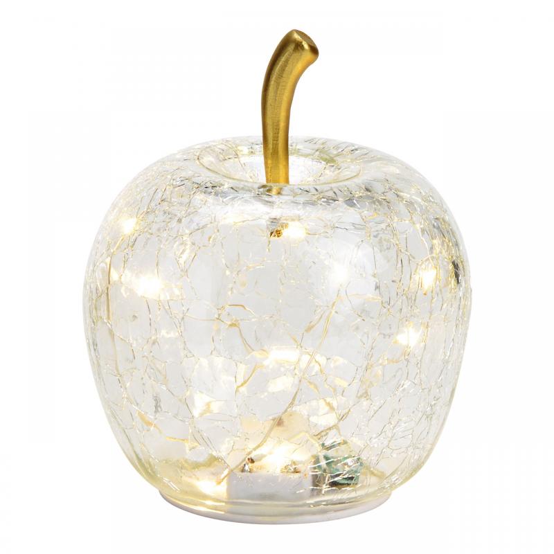 POMME EN VERRE LED BLANC TRANSP W31666