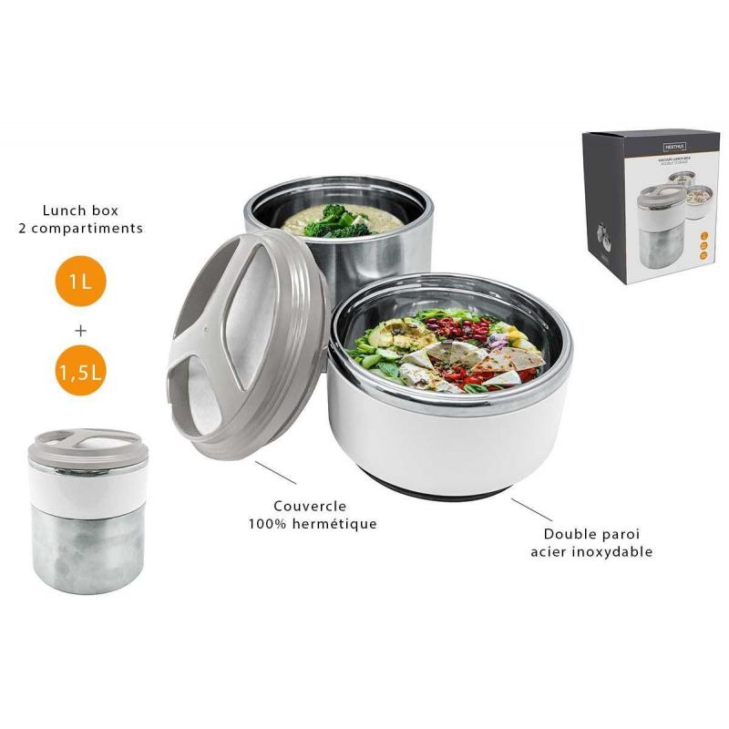 LUNCH BOX INOX HERMETIQUE 2 COMPARTIMENTS SOFIH729