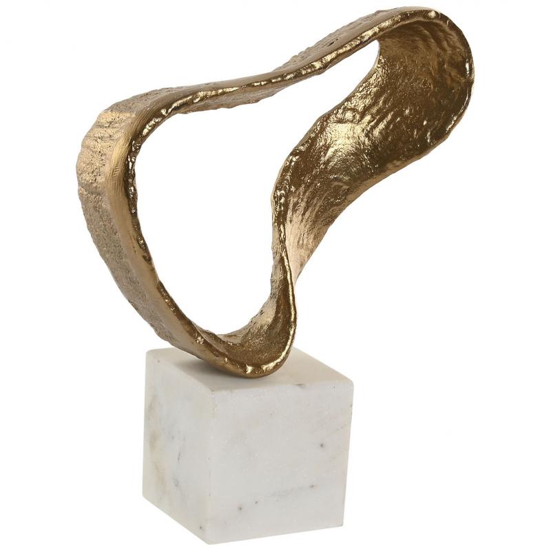 SCULPTURE DOREE SOCLE MARBRE  IT222097