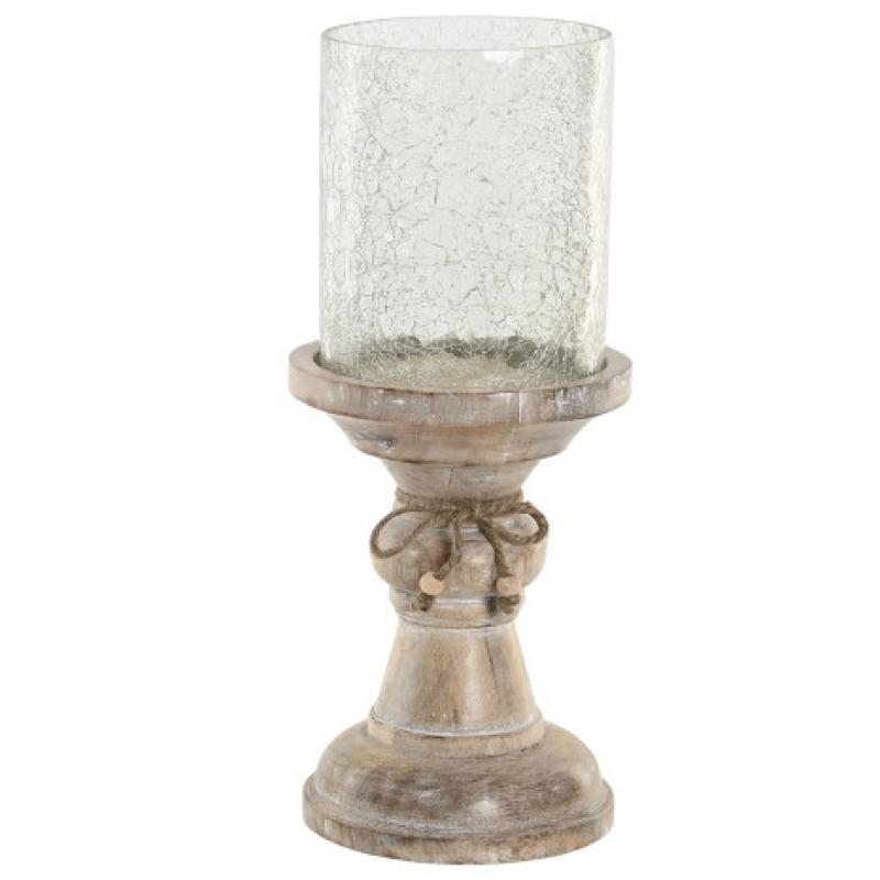 BOUGEOIR MANGUE ET VERRE CRAQUELE IT221570