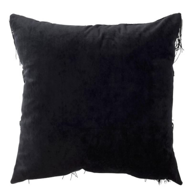 Coussin Fils Velours Noir