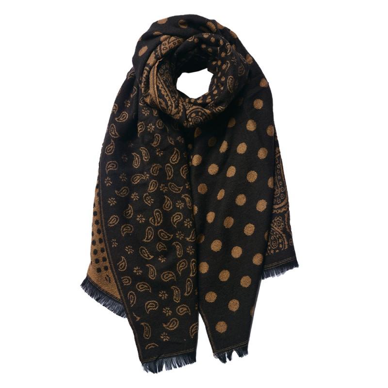 ECHAPE HIVER MARRON A POIS ET CACHEMIR CE0793CH