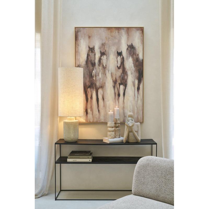 TABLEAU CHEVAL TOILE BEIGE  JO267547