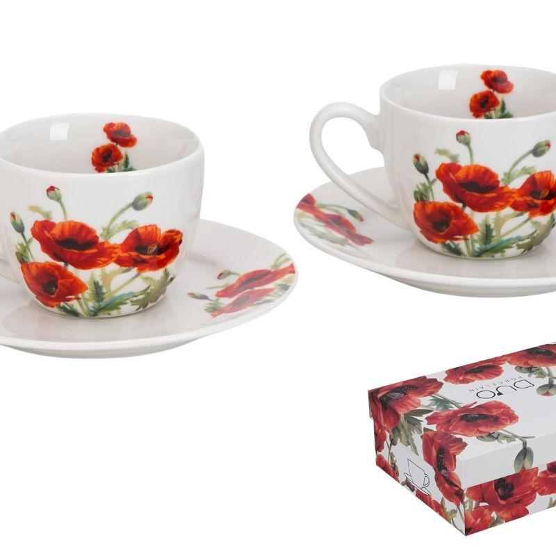 SET DE 2 TASSES COQUELICOTS SODU0041