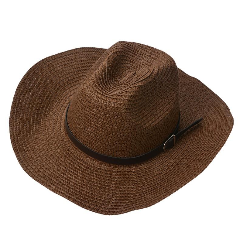 CHAPEAU MARRON PAILLE PAPIER CE0101CH