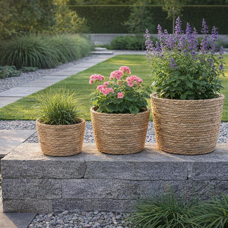 CACHE POT HANOI ROND NATUREL  3 DIM GI61158