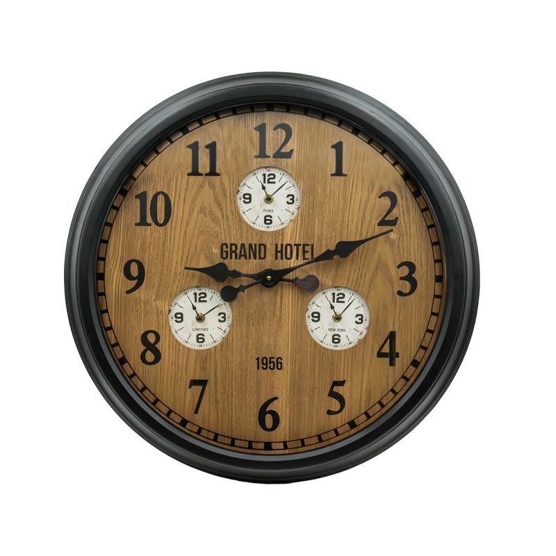 HORLOGE RONDE EFFET BOIS ANSEB16862