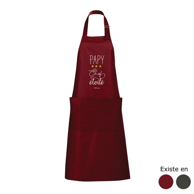 TABLIER BORDEAUX PAPY CHEF ETOILE