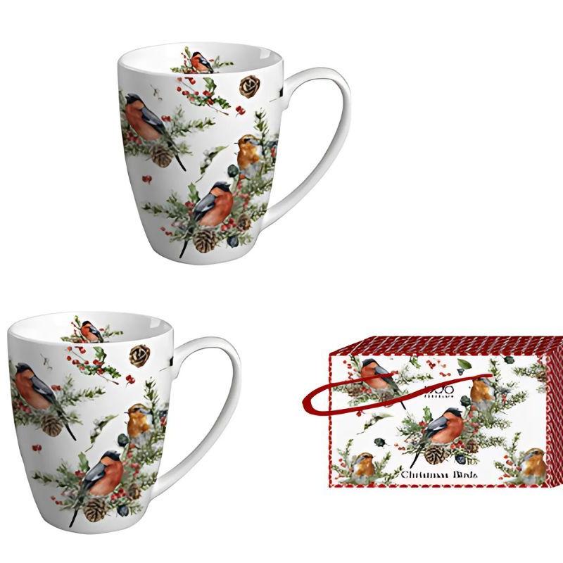 COFFRET 2 MUGS 360ML OISEAUX DE NOËL