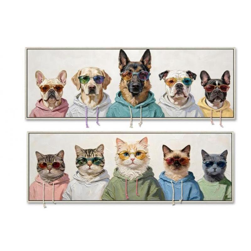 TABLEAU CHIENS OU CHATS LACETS IT231944