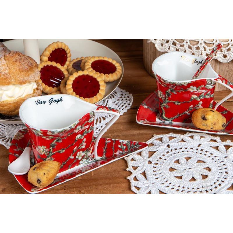 COFFRET 2 TASSES TRIANGLE 180 ML AMANDIERS SOAU6083