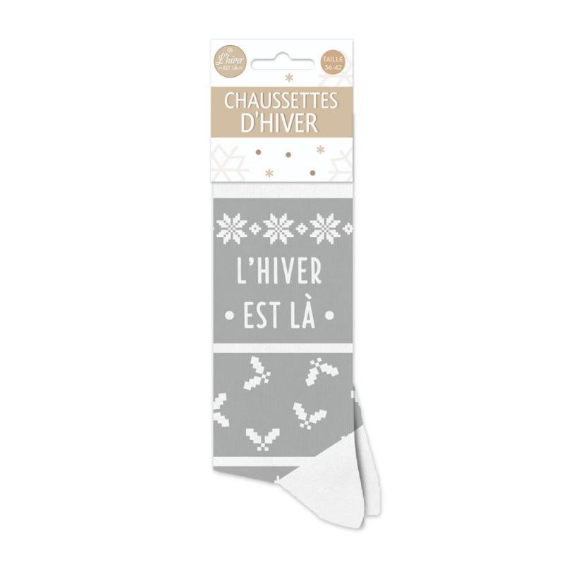 CHAUSSETTE L HIVER EST LA ET MOMENT DE DOUCEUR