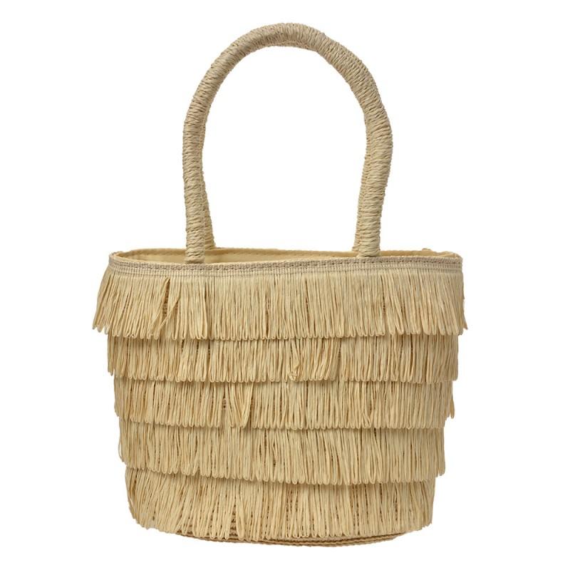 SAC À MAIN BEIGE A FRANGES CE0271BE