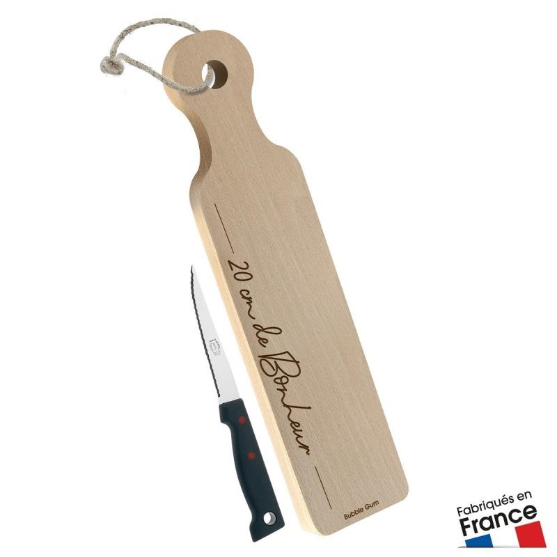 PLANCHE A SAUCISSON + COUTEAU  KIT006