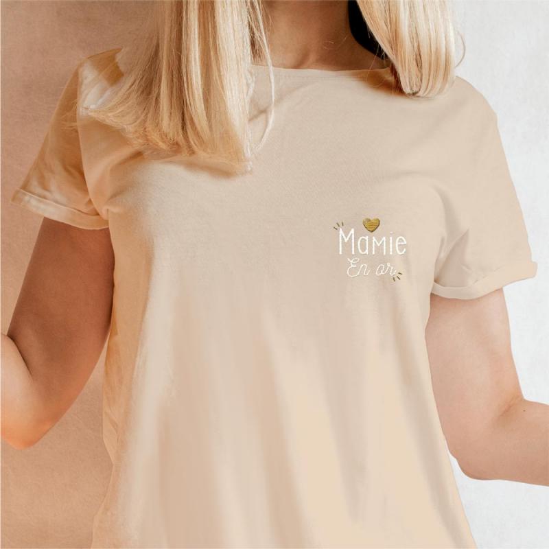 T SHIRT MAMIE EN OR TAILLE M / L