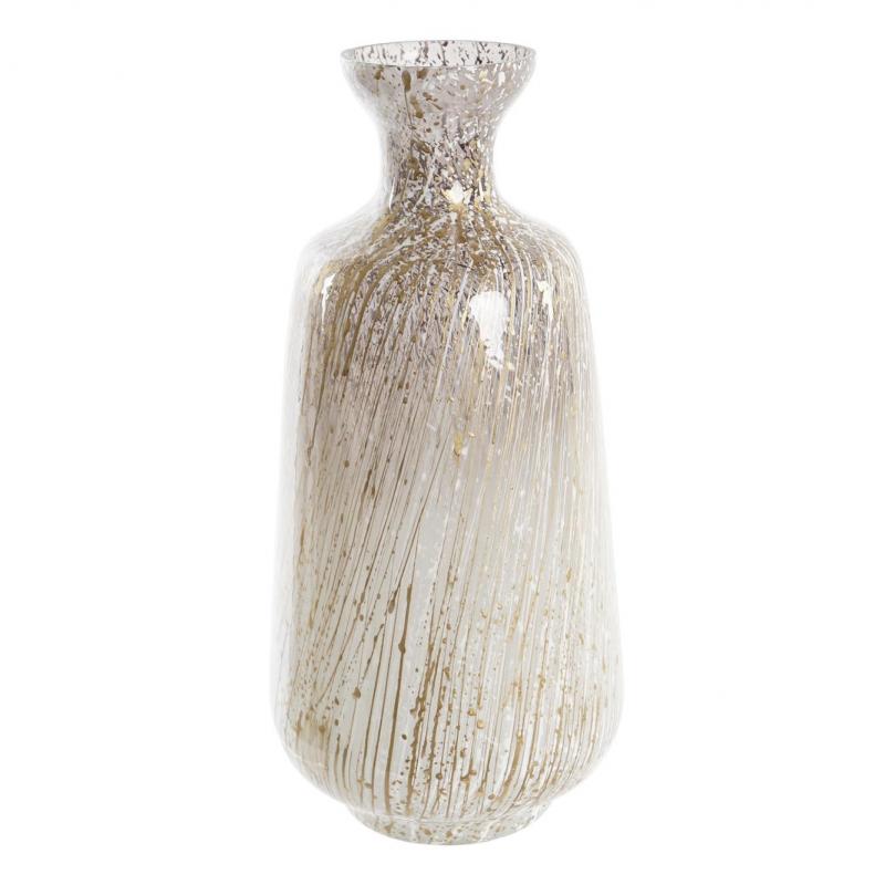 VASE EN VERRE BICOLOR BEIGE DORE IT201009