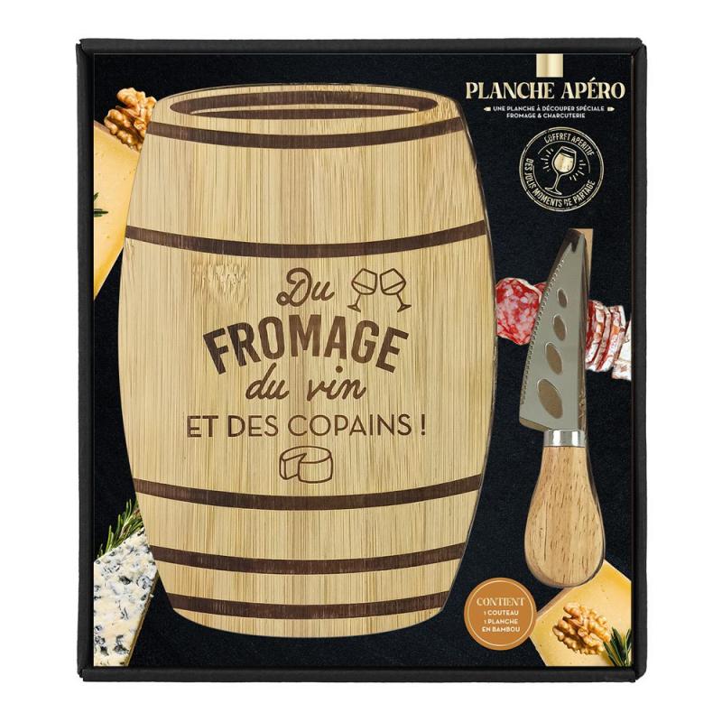COFFRET PLANCHE FROMAGE TONNEAU CD10054