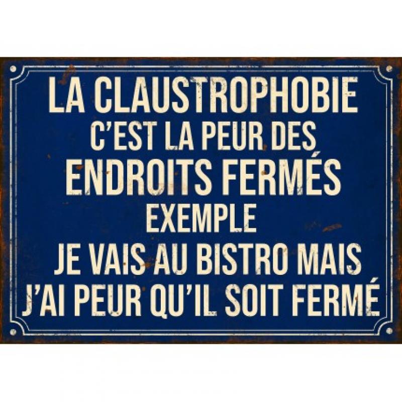 PLAQUE LA CLAUSTROPHOBIE ... ANSEB17197