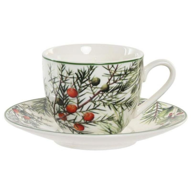 TASSE  PORCELAINE 10X8X6 90ML HOUX VERT X6 IT220903