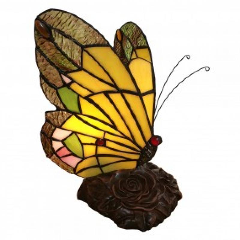 LAMPE PAPILLON TIFFANY  15X15X27CM CE6009