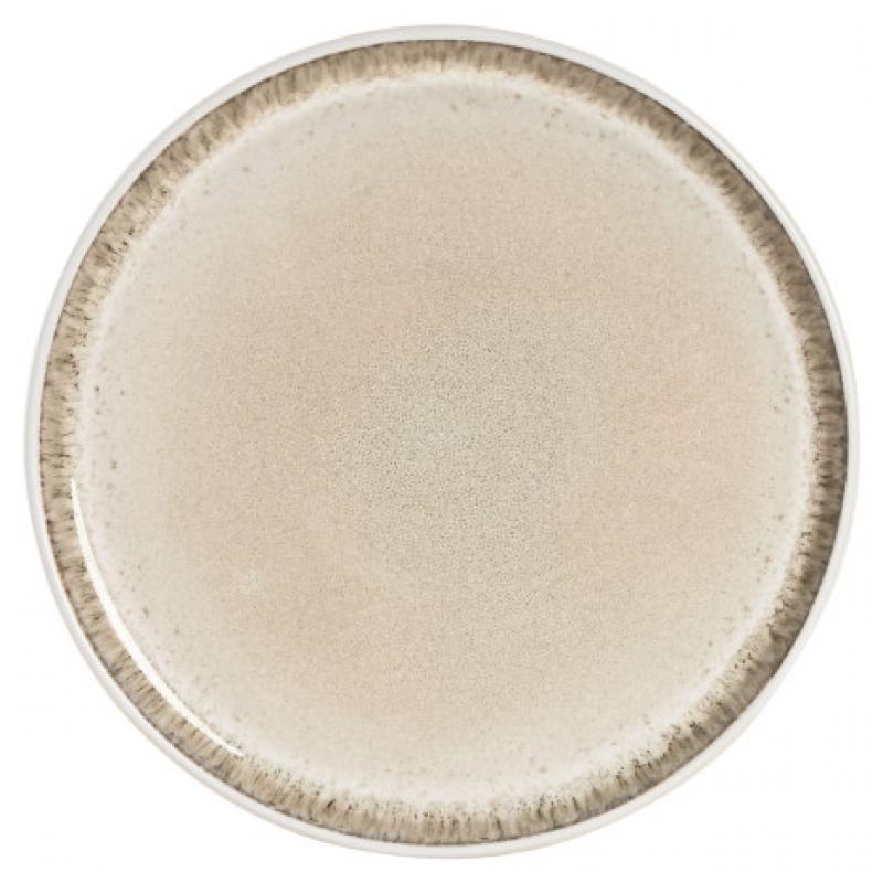 SET DE 6 ASSIETTES  GRÈS  21X21X2 BEIGE IT221584