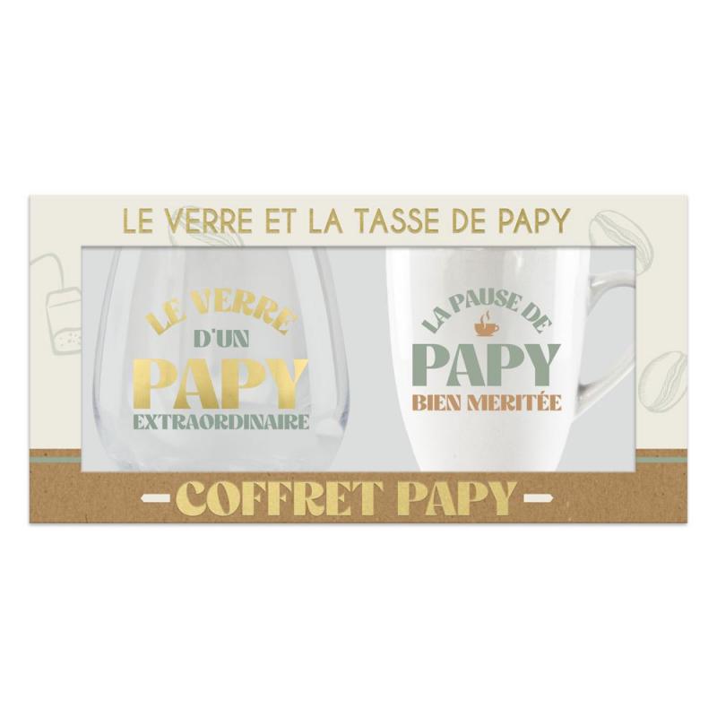 COFFRET VERRE ET TASSE PAPY CD7839VM