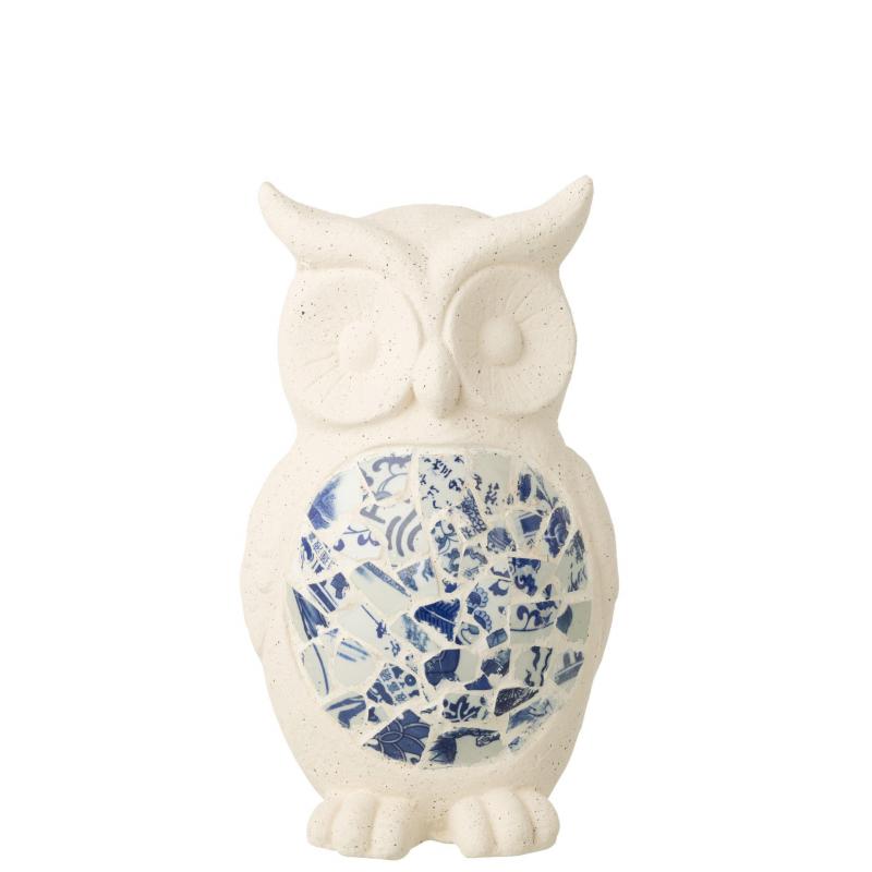 HIBOU EXTERIEUR  BLEU BLANC 41CM
