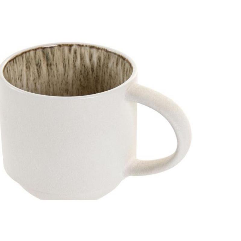 SET DE 6 MUGS GRÈS ÅMAILLÅ 13X9X9 390ML BEIGE
