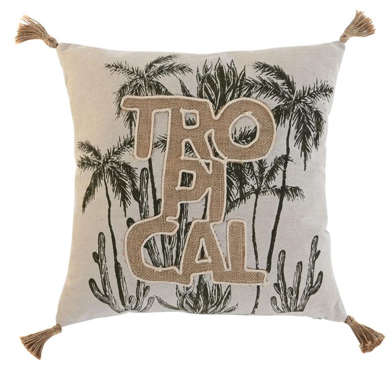 COUSSIN COTON JUTE TROPICALE NATUREL IT210159